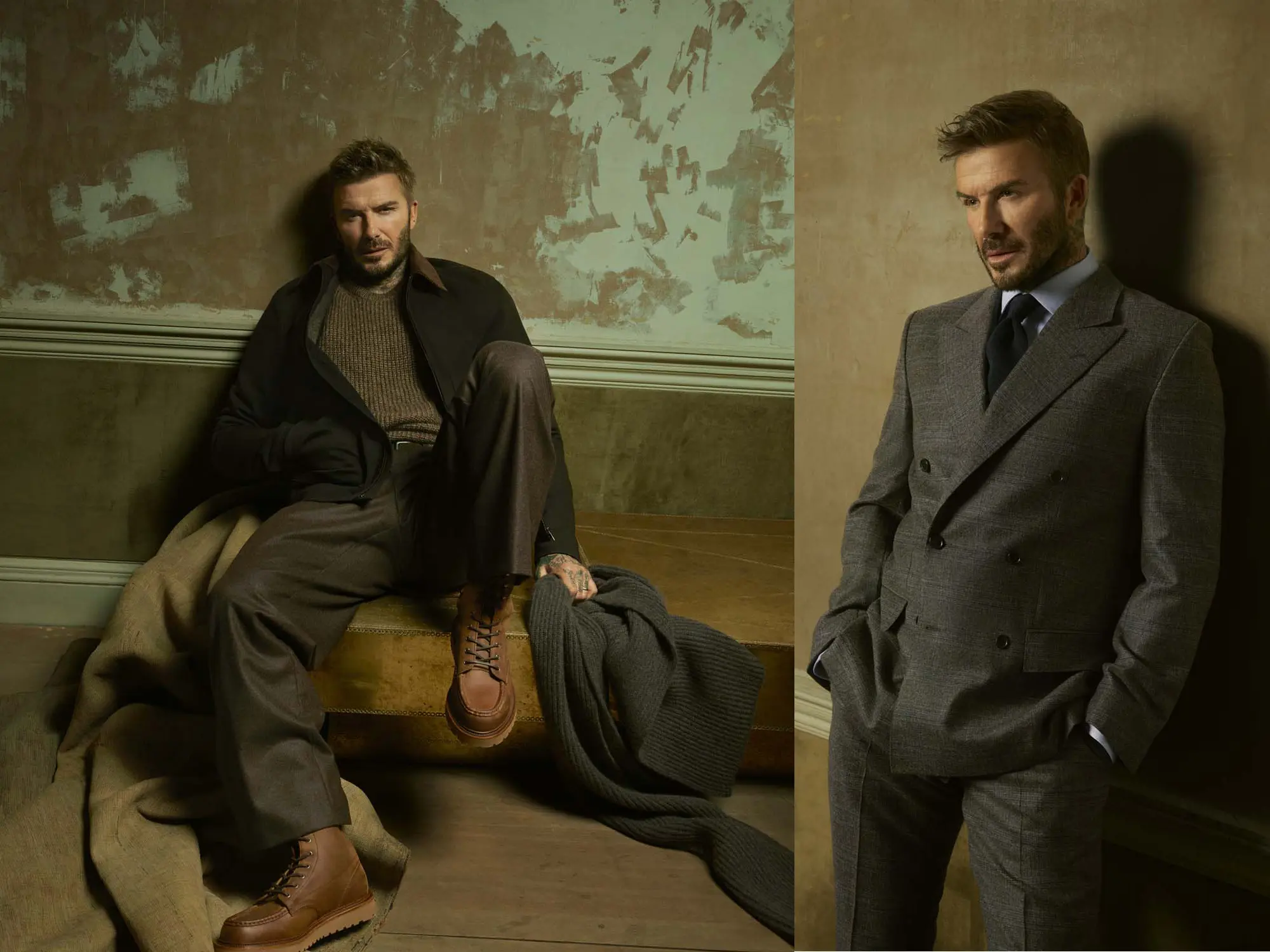 David Beckham v prefinjeni jesensko-zimski kolekciji BECKHAM x BOSS 2025 – eleganca, dediščina in brezčasni slog.