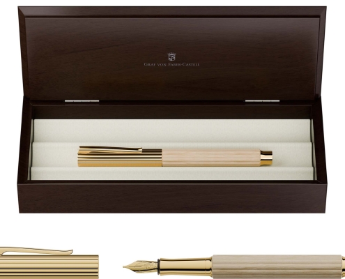 Luksuzno pisalo Graf von Faber-Castell Tamitio Black Edition v leseni darilni škatli.