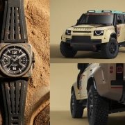 Ura Bell & Ross BR-X3 Black Titanium in vozilo Defender Rally Dakar v ekstremnih razmerah.