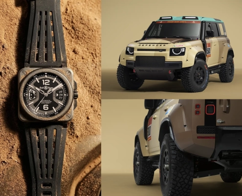 Ura Bell & Ross BR-X3 Black Titanium in vozilo Defender Rally Dakar v ekstremnih razmerah.