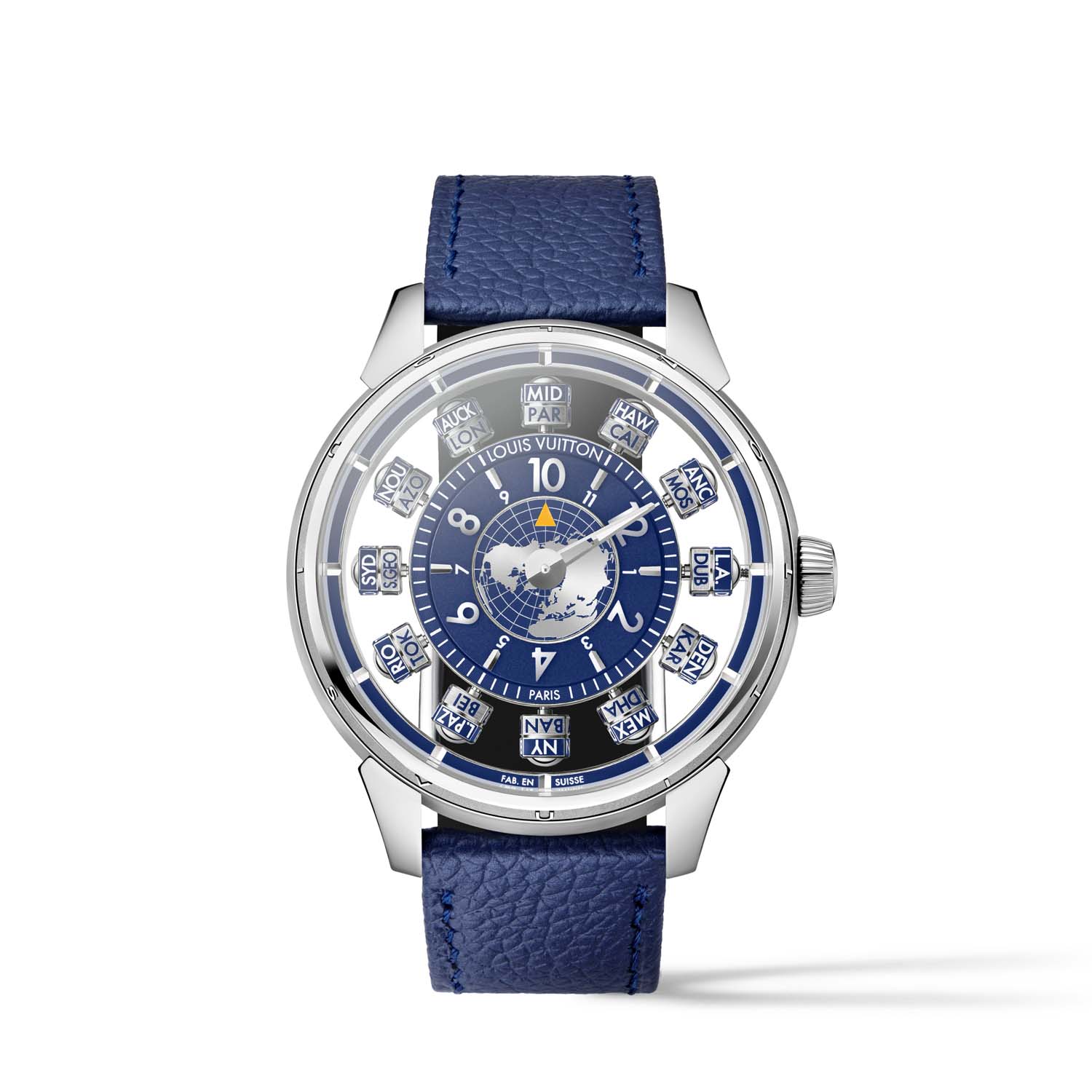 Louis Vuitton Tambour Spin Time Air Antipode Blue v belem zlatu