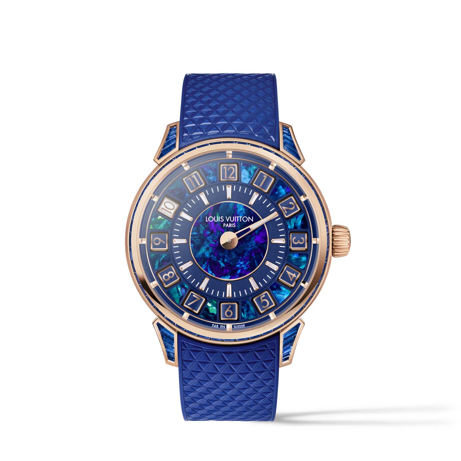 Louis Vuitton Tambour Spin Time Australia’s Opal v rožnatem zlatu z modrim paščkom