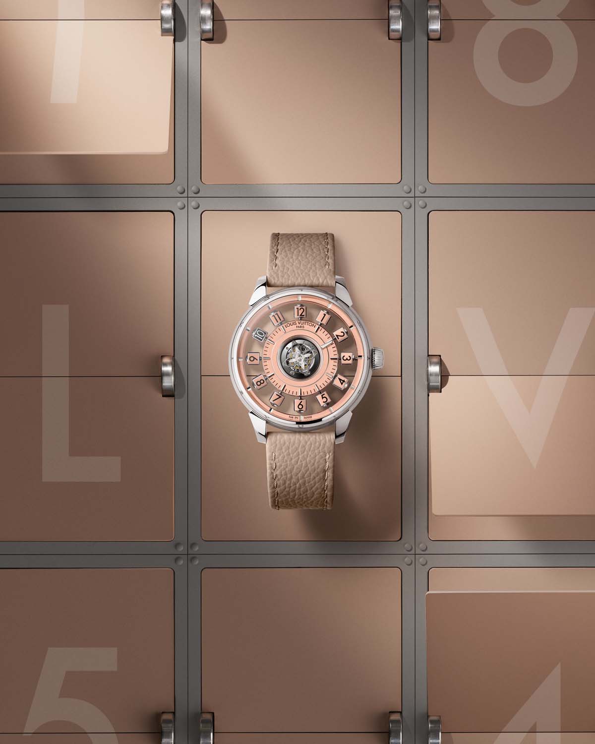 Louis Vuitton Tambour Spin Time Air Flying Tourbillon z lososovo številčnico