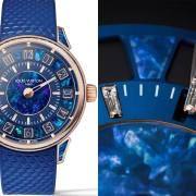 Louis Vuitton Tambour Spin Time z modrim avstralskim opalom in detajlom bagetno brušenega diamanta
